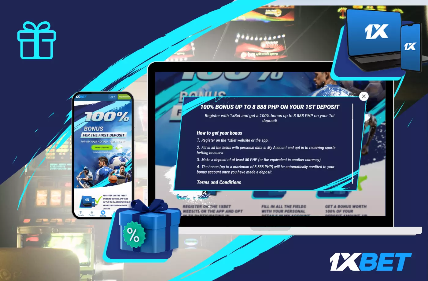 1xBet welcome bonus conditions