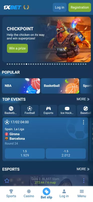 Visit the 1xBet Philippines website or download the 1xBet mobile app